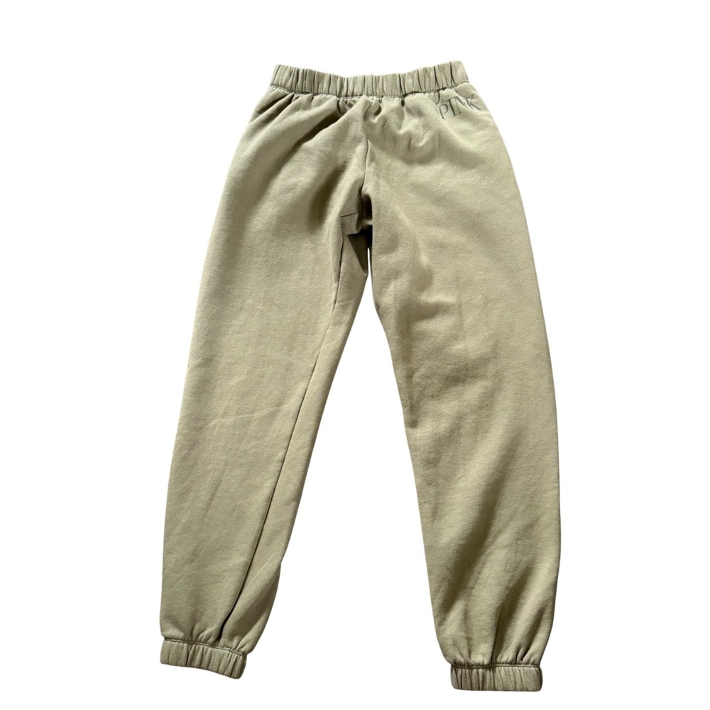 Victoria's Secret PINK Olive Green Fleece Jogger Sweatpants Women Small